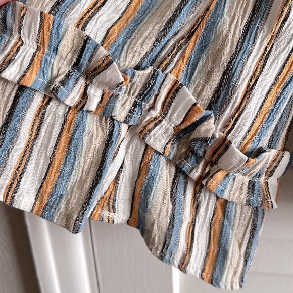 Off The Shoulder Striped Cinch Top - Picture 4 of 6